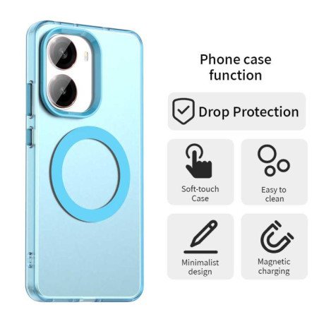 Противоударный чехол Candy Magsafe PC Hybrid TPU для Xiaomi Poco X7 Pro - синий