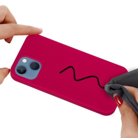 Силиконовый чехол Solid Color для iPhone 14 Plus - пурпурно-красный