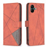 Чехол-книжка Magnetic Buckle Rhombus Texture для Samsung Galaxy A05 - коричневый