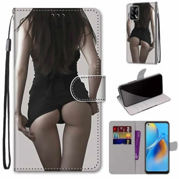 Чехол-книжка Coloured Drawing Cross для OPPO F19 / A74 4G - Upskirt