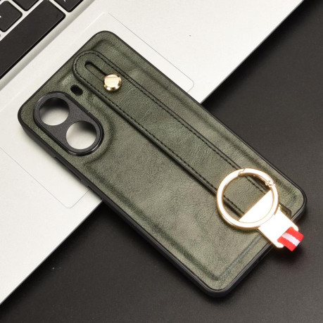 Протиударний чохол Wristband Leather Back для Xiaomi Poco X7 Pro 5G - зелений