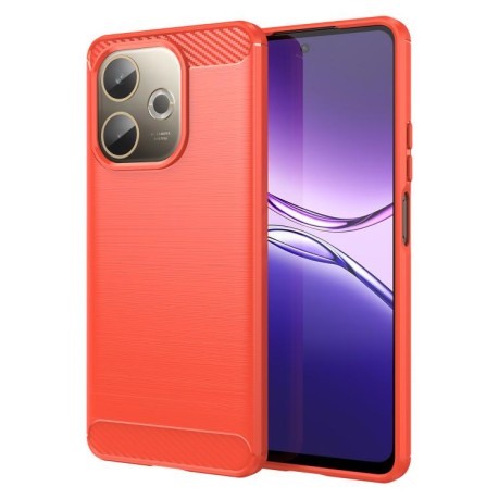 Противоударний чехол Brushed Texture Carbon Fiber на OPPO A5 Pro 4G - червоний