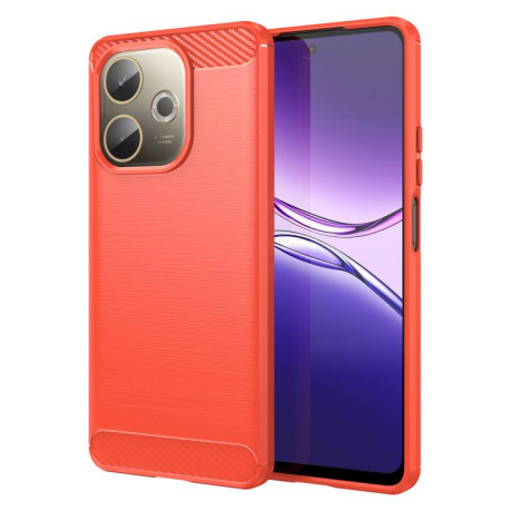 Противоударний чехол Brushed Texture Carbon Fiber на OPPO A5 Pro 5G Global - червоний