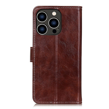 Чохол-книжка Magnetic Retro Crazy Horse Texture на iPhone 16 Pro Max - коричневий