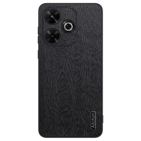 Чохол Tree Bark Leather Shockproof для Xiaomi Redmi 13 4G - чорний