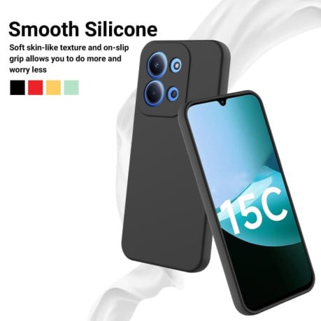 Силиконовый чехол Solid Color Liquid Silicone на Xiaomi Redmi 15C 4G / 5G 173.1mm - черный
