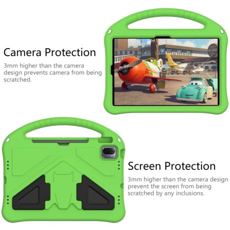 Детский противоударный чехол EVA Flat Anti Falling Protective Case Shell with Holder для Xiaomi Pad 6 - зеленый