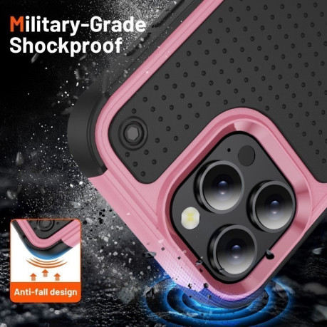 Противоударный чехол PC + TPU Shockproof Protective для iPhone 16 Pro - Pink+Black