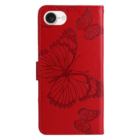 Чехол-книжка Embossed Butterfly для iPhone 16e - красный