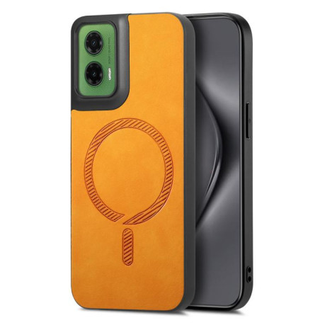 Чехол Retro MagSafe Magnetic PU на Motorola Moto G35 - желтый