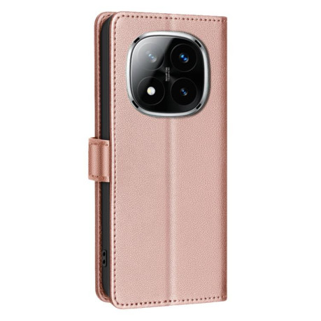 Чехол-книжка Litchi Texture RFID Anti-theft Leather для Xiaomi  Redmi Note 14 Pro 4G - золотой