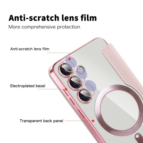 Чохол-книжка Shield MagSafe RFID Anti-theft Leather  для Samsung Galaxy S25+ 5G - рожевий