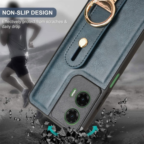Протиударний чохол Wristband Leather Back для Motorola Moto G35 5G - синій