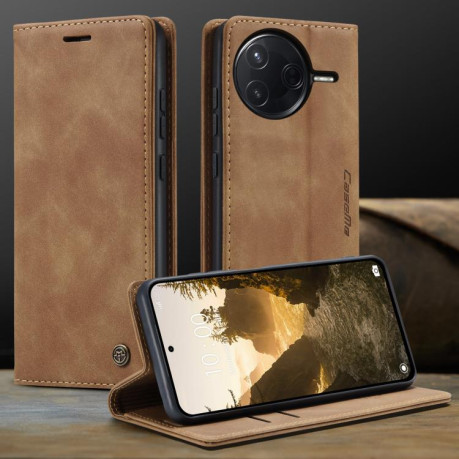 Чохол-книжка CaseMe-013 Multifunctional на Xiaomi Poco F7 Pro / F7 Ultra - коричневий