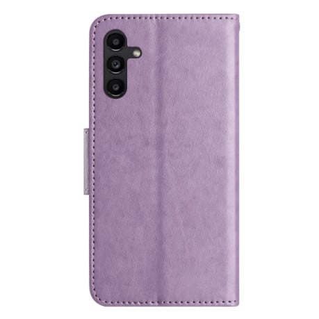 Чохол-книжка Butterfly Flower Pattern для Samsung Galaxy A55 - фіолетовий