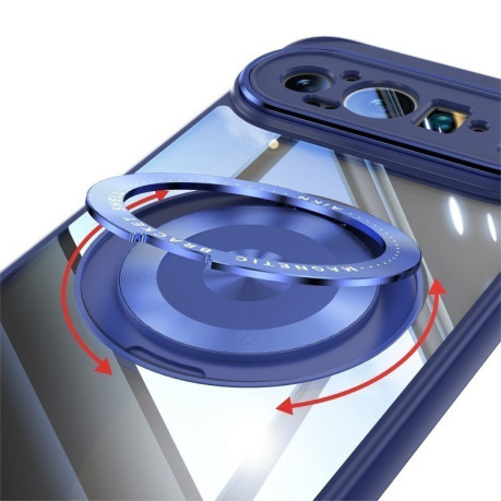 Протиударний чохол 360 Holder Magsafe Acrylic Hybrid для Google Pixel 9 Pro XL - синій