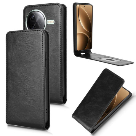 Флип-чехол Magnetic Vertical Flip Leather для Xiaomi Poco F7 Pro 5G - черный