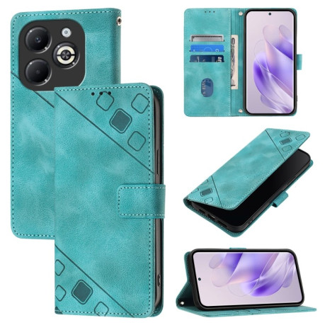 Чехол-книжка Skin-feel Embossed для Infinix Smart 8 Plus / Smart 8 Pro - зеленый
