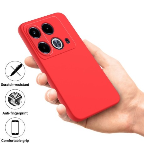 Силиконовый чехол Solid Color Liquid Silicone на Infinix Note 40 4G - красный