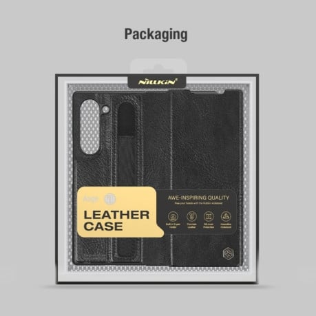 Противоударный чехол NILLKIN Ogg Leather для Samsung Galaxy  Fold 6 5G - черный