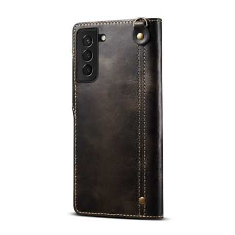 Кожаный чехол-книжка Denior Oil Wax для Samsung Galaxy S23+Plus 5G - черный