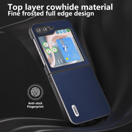 Протиударний чохол ABEEL Genuine Leather Xiaoya Series для Samsung Galaxy Flip 5 - синій