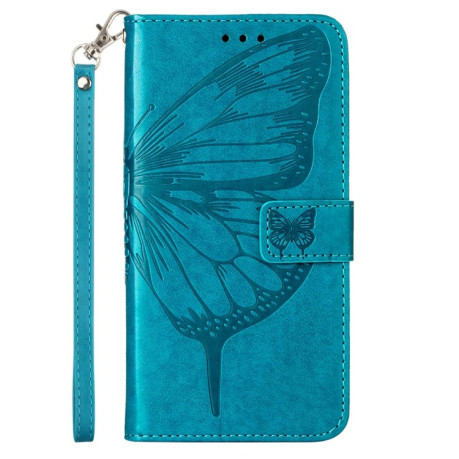 Чехол-книжка Embossed Butterfly для  iPhone 14 Plus - синий