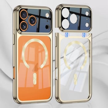 Стеклянный чехол Gkk Phantom с MagSafe для iPhone 17 Pro Max — шампанское золото
