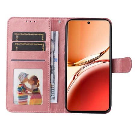 Чохол-книжка Stitching Calf Texture для OPPO Reno12 F/12 FS 4G - рожеве золото