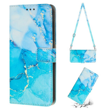 Чехол-книжка Crossbody Painted Marble для Xiaomi Redmi Note 12 Pro Speed / Poco X5 Pro 5G - синий