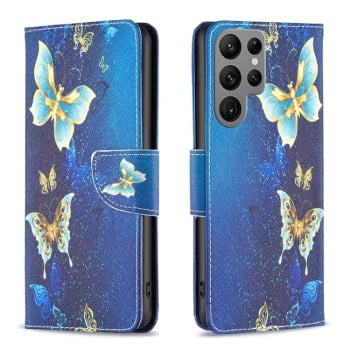 Чехол-книжка Colored Drawing Pattern для Samsung Galaxy S24 Ultra 5G - Butterfly