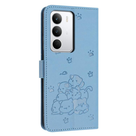 Чохол-книжка Embossed Kitten Phone Leather для Realme C71 4G - синій