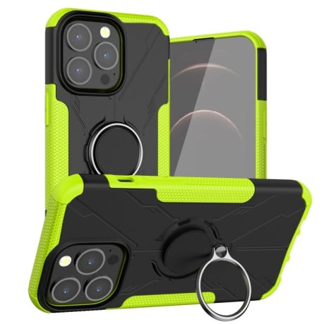 Противоударный чехол Machine Armor Bear для iPhone 13 Pro Max - зеленый