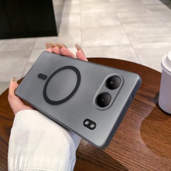 Противоударный чехол матовый Ice Fog Fine Hole с MagSafe на OnePlus Nord 4 5G - черный