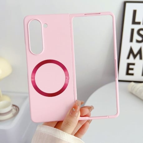 Противоударный чехол Skin Feel MagSafe Magnetic для Samsung Galaxy  Fold 6 - розовый