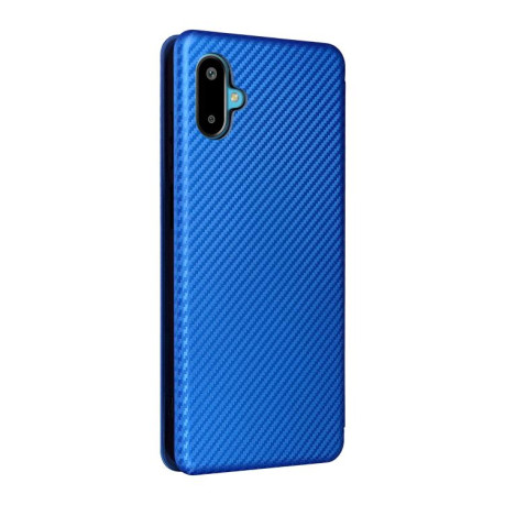 Чехол-книжка Carbon Fibre Texture на Samsung Galaxy M06 5G - синій