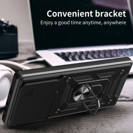 Чохол зі шторкою на камеру Sliding Camshield і підставкою на Xiaomi 17 — сріблястий