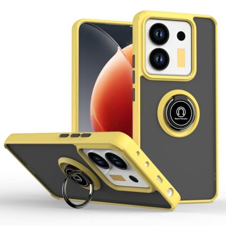 Чехол Q Shadow 1 Series с подставкой на Xiaomi Poco M7 Pro 5G - желтый