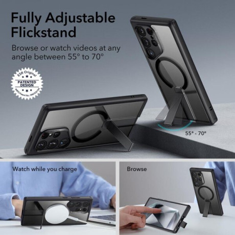 Оригинальный чехол ESR Flickstand Boost Halolock для Samsung Galaxy S24 Ultra - Transparent Gray