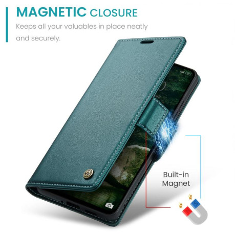 Чехол-книжка CaseMe 023 Butterfly Buckle Litchi Texture RFID Anti-theft Leather для Xiaomi Poco F7 Pro / F7 Ultra - зеленый