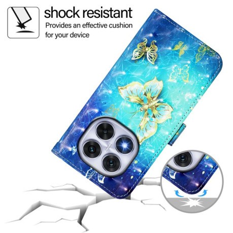 Чехол-книжка 3D Painting для Xiaomi Redmi Note 14 Pro 5G/Poco X7 - Butterfly