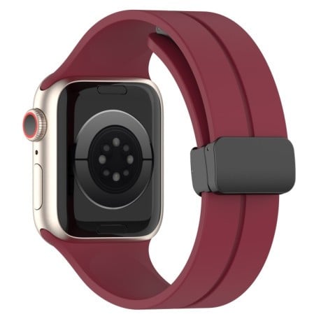 Силиконовый ремешок Solid Color для Apple Watch Ultra 49mm/45mm/44mm - винно-красный