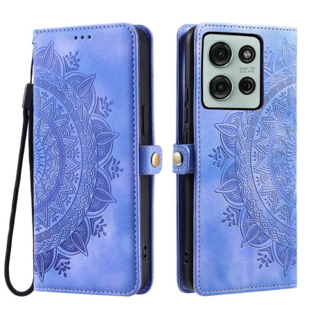 Чехол-книжка Totem Embossed Magnetic Leather для Motorola Moto G75 5G - фиолетовый