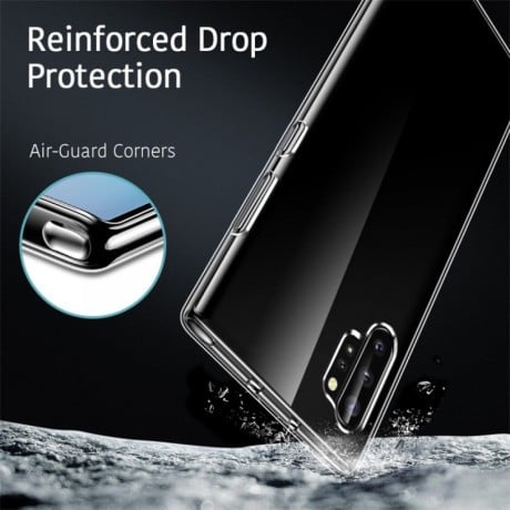 Ультратонкий силиконовый чехол на Samsung Galaxy Note 10 Plus - прозрачный