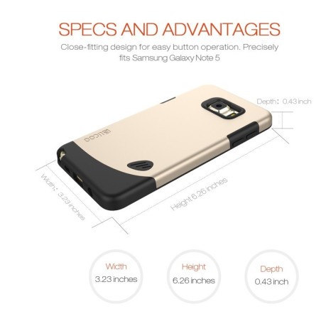 Противоударный Чехол Slicoo Artisan Pebble Series Gold для Samsung Galaxy Note 5