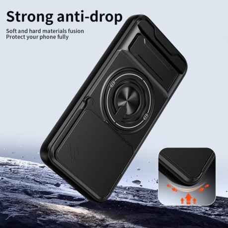 Протиударний чохол Lens Sliding Window Multifunctional Magnetic Shockproof зі шторкою камери для Redmi Note 15 Pro 4G Global 163.2mm — оранжевий