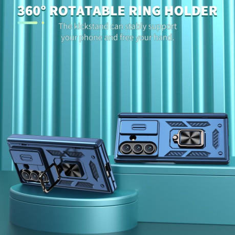 Чехол Sliding Window Hinge на Samsung Galaxy Fold 7 5G - синий