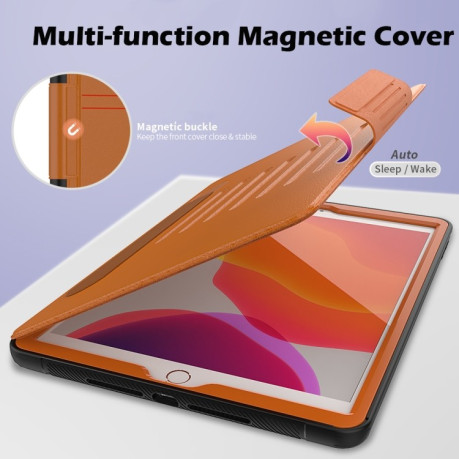 Чохол-книжка Multifunctional Tablet для iPad 9/8/7 10.2 2019/2020/2021 - коричневий