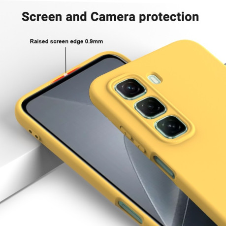 Силіконовий чехол Solid Color Liquid Silicone на Infinix Hot 50 Pro+ - жовтий