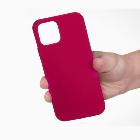 Чохол Solid Color Liquid Silicone для iPhone 14 Pro - пурпурно-червоний